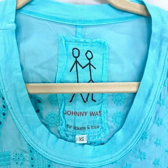 Johnny Was Pete & Greta Spear Embroidered Eyelet Sleeveless Tunic Tank Top XS - Picture 5 of 5